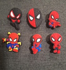 Lot Of 6 Spiderman Shoe Charms Compatible With Crocs