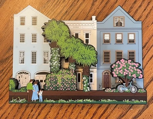 NIB Vintage Shelia's Houses 103-107 East Bay Rainbow Row Charleston, SC 2001