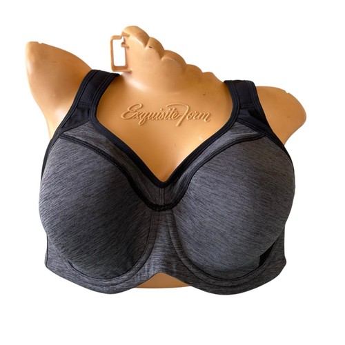 NWT Syrokan Sports Bra 38DD Full Support High Impact Racerback Underwire Gray