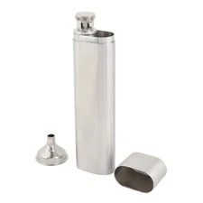 Two Tubes Stainless Steel Hip Flask and Cigar Holder Humidor Tube Travel Carry