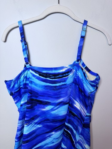 Miraclesuit Blue The Breakers Love Knot Tankini Swim Suit Top Size 12 $126 EUC - Picture 14 of 16