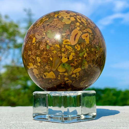 352G Natural Azo stone Sphere Crystal Healing Decor Quartz Reiki Ball - Picture 9 of 24