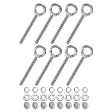 8-Sets Stainless Eyebolt M10x121mm Shoulder Lifting Eye Bolt with Nuts Washers