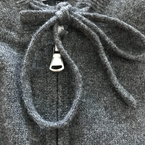 Vince 100% Cashmere Hooded Sweater Women M Gray Full Zip Pocket Long Sleeve - 第 10/14 張圖片