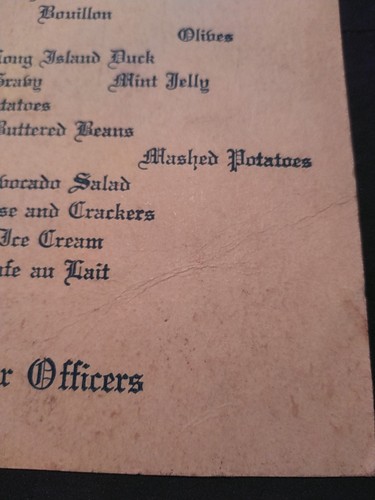 U.S.S. Arizona Supper Menu Very Rare History Pearl Harbor - Picture 10 of 13