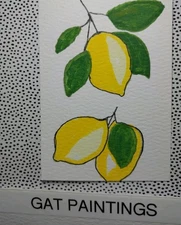 Original Painting  Impressionism Lemon STILL LIFE food Gift Mini Portraits GAT