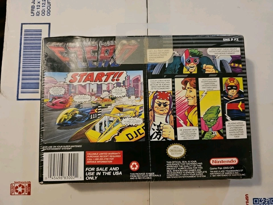 F-Zero new factory sealed SNES Super Nintendo 1991 - Image 2 of 4