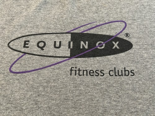1990’s Vintage Equinox Shirt Fitness Club Gray T-shirt Fabric Made In Usa Sz M - Foto 3 di 6