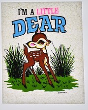 Original VINTAGE 1970s Heat Transfer | I’m a Little Dear Baby Deer Graphic