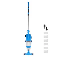 Pool Vacuum 26 GPM Rechargeable Pool Cleaner Max. 1H with Extension Pole