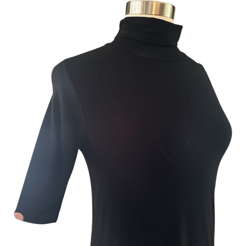 Eileen Fisher Dress Womens Small Black Short Sleeve High Neck Stretch Pullover - Picture 11 of 18