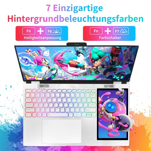15,6-Zoll-LCD-Bildschirm + 7-Zoll-Touchscreen-Laptop-Computer , 16 GB DDR4 960GB - Bild 2 von 8
