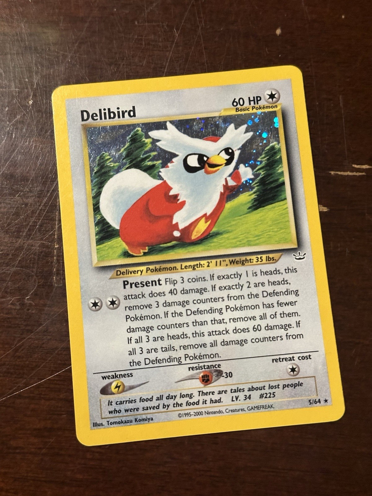 Pokémon TCG Delibird Neo Revelation Holo Card 5/64 Unlimited Rare