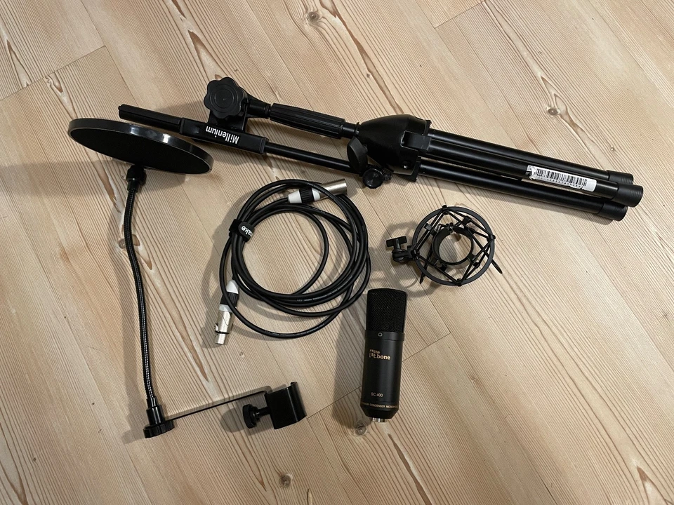 the t.bone SC 400 Großmembran-Kondensatormikrofon mit Spinne, Poppschutz, Stativ - Bild 4 von 4