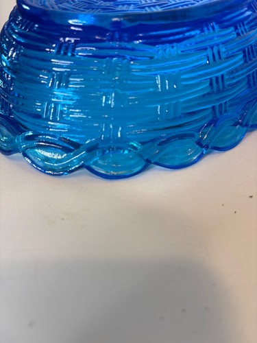OLD Large Fenton Hen on Nest 8.25” Blue Glass Split Tail Large Nice - Picture 8 of 8