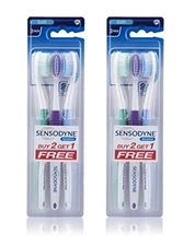 Sensitive Toothbrush Soft Sensitive Teeth, 3 Count (Pack of 2)