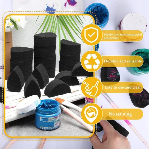 24 piezas esponjas de pintura facial pétalo ovaladas y semicirculares para pintura facial 7417 - Imagen 3 de 6