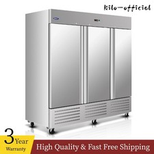 ORIKOOL 81" Commercial Refrigerator 68Cu.ft 3 Solid Door Reach-In Upright Fridge