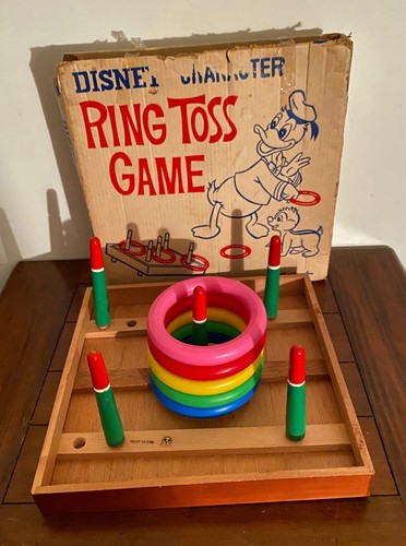 RARE 1960’s Japan Disney Character Ring Toss Game No. D/11 Complete Mint In Box - Picture 9 of 9