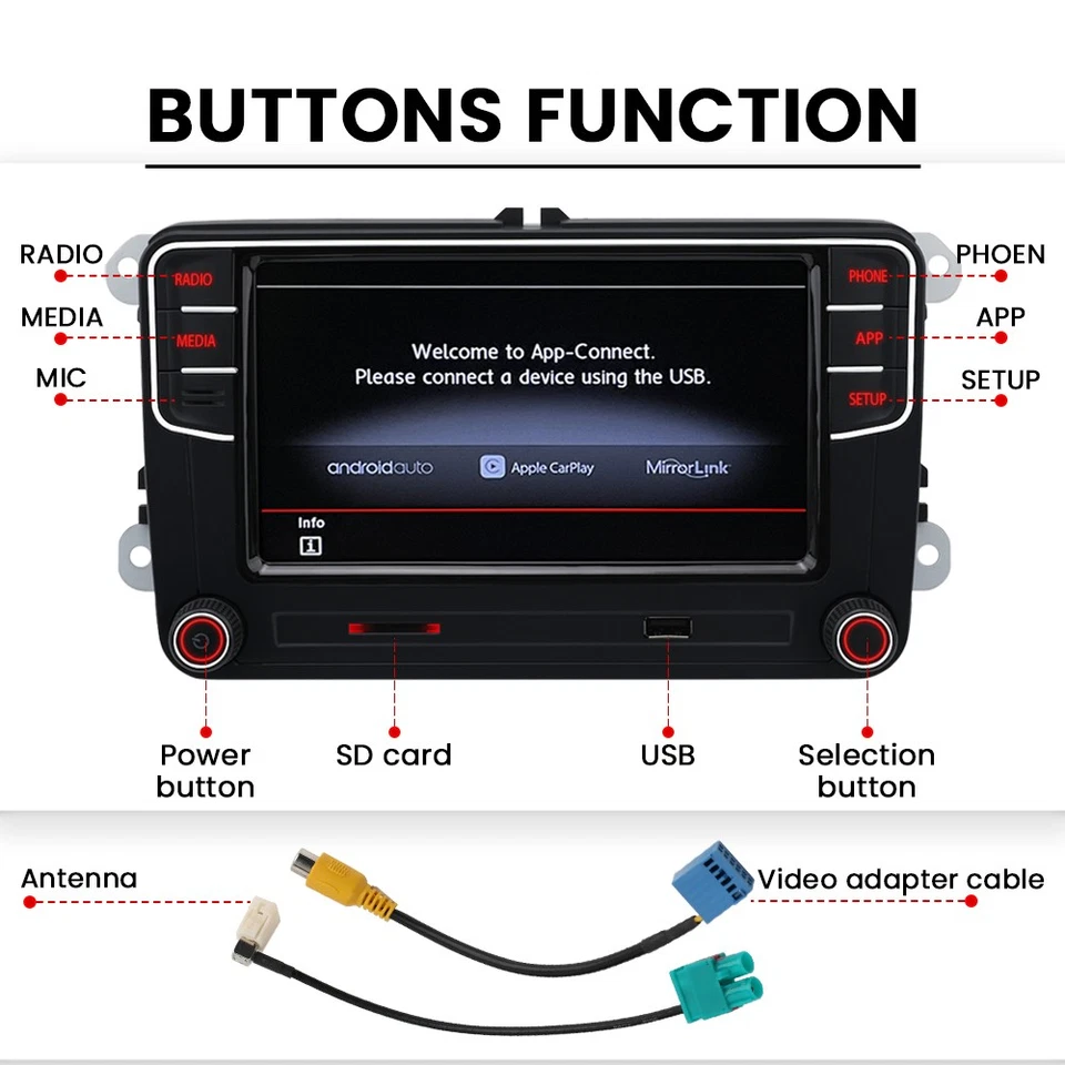 Für VW GOLF MK7 PASSAT 7INCH RCD780 PRO ANDROID AUTO CARPLAY RADIO RCD330 RCD360 - Bild 4 von 4