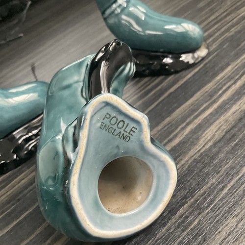 Poole Pottery Aqua/Black Glaze Blue Seal Otter Keramik Figur Ornament Konvolut - Bild 6 von 8