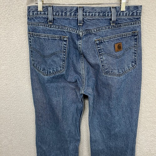 Carhartt Jeans B460 LVB Men's 34x36 Blue Denim Relaxed Fit Straight Leg - Afbeelding 10 van 13