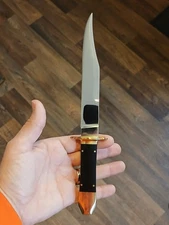 Handmade Victor Anselmo Custom Coffin Handle Bowie fixed blade knife