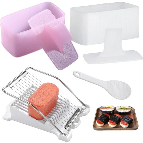 Spam Musubi Mold, 4 Pcs Musubi Maker Kit Spam Slicer Musubi Press Sushi Rice ...