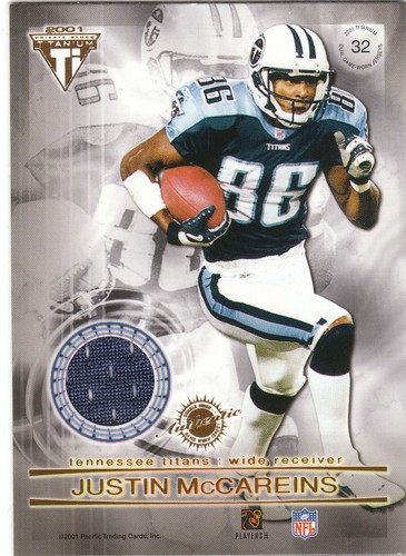 Tarjeta de camiseta usada de doble juego Private Stock 2001 Eddie Berlin/Justin McCareins - Imagen 2 de 2
