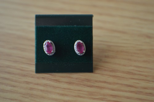 1.05ct Niassa Ruby Solitaire Earrings Rhodium over Fine Sterling Silver - Picture 8 of 9