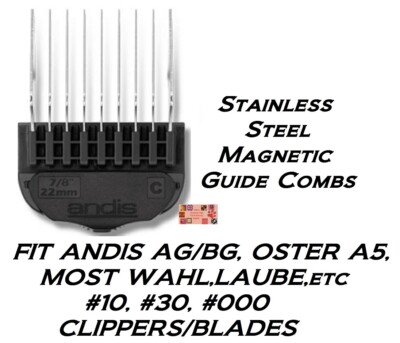ANDIS Stainless Steel Magnetic 7/8''(22mm)''C'' GUIDE CLIPPER BLADE COMB Attachment
