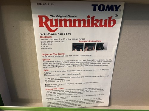 Tomy Rummikub Original Classic Green Edition 1995 Board Game - Complete - Picture 5 of 7
