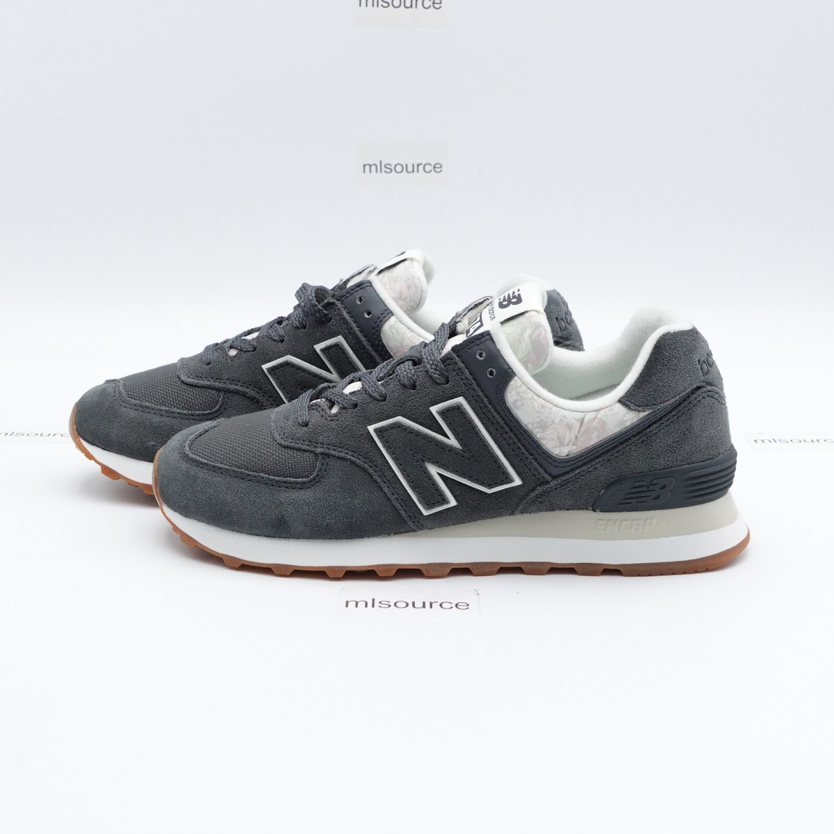 Size 7 Women s New Balance 574 Sneakers WL574WC Grey White Floral eBay
