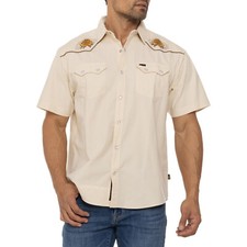 NEW Howler Bros ACL Crosscut Deluxe Snap Shirt Gaucho Texas Austin YELLOW ROSE L