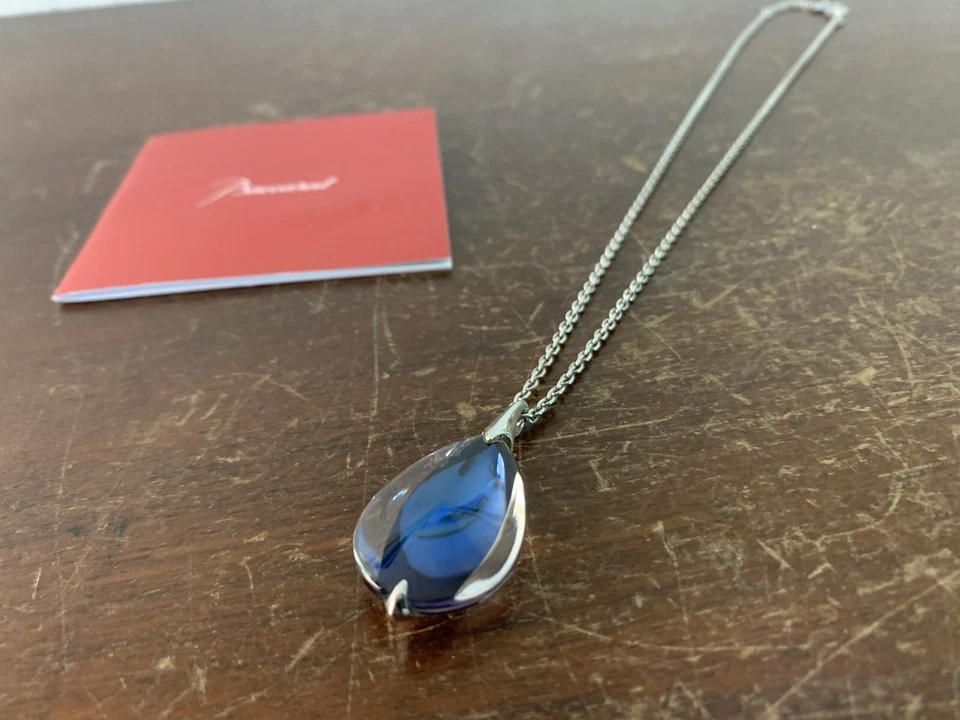 1 Collana Psydélic Blu Argento In Cristallo Di Baccarat Modello1 - Immagine 3 di 4