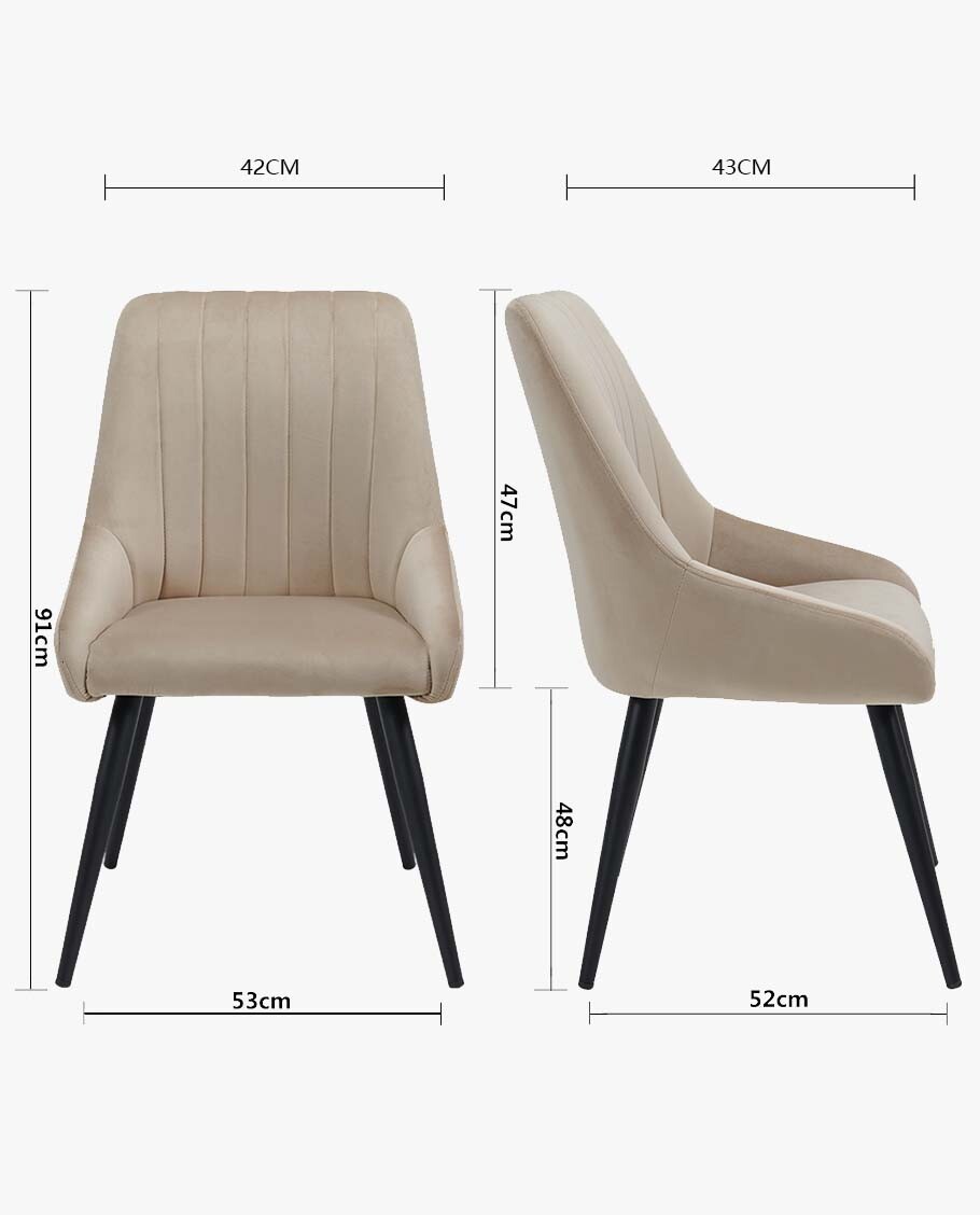 Duhome (0105 -khaki) 2er-Set Esszimmerstühle , Stabiler moderner Stuhl
