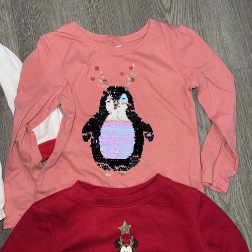 Lot Of 4 Christmas Pieces Girls 4T Stitchy Fish And Jumping Beans - Picture 4 of 4