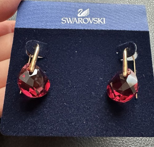 Original Swarovski Galet Set, Halskette und Ohrringe, vergoldet, Bordeaux