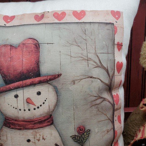 ALMOHADA DE POEMA ROSA ROJA DE COLECCIÓN FOLK PRIMITIVO ESTILO VICTORIANO VALENTÍN ESTILO - Imagen 6 de 13