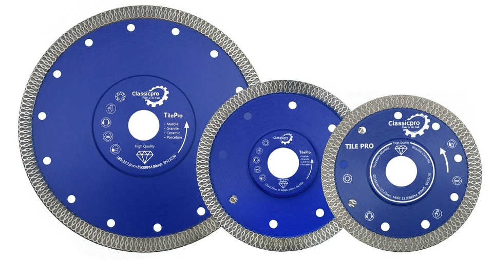 Porcelain Tile Turbo Thin Diamond Dry Grinder Cutting blade/Disc 115-180mm UK - Image 1 of 4