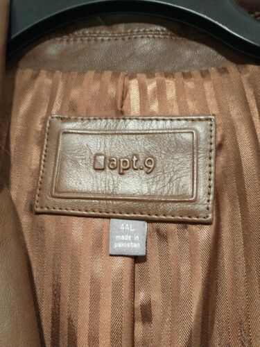 Apt 9 Mens Size 44 Brown Leather Blazer Jacket LT New with Tag MSRP $325 - Picture 3 of 12
