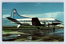 Postcard Airplane Southeast Airlines Martin 2-0-2A 1960s Unposted Chrome