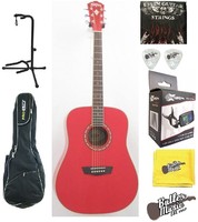 Washburn Apprentice Wd10r Red Dreadnought Acoustic Guitar W/gig Bag + More on sale Washburn Apprentice Wd10r Red Dreadnought Acoustic Guitar W/gig Bag + More on sale