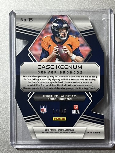 Case Keenum Denver Broncos Panini Spectra NFL 2018 DIE-CUT SSP /25 - Picture 5 of 6
