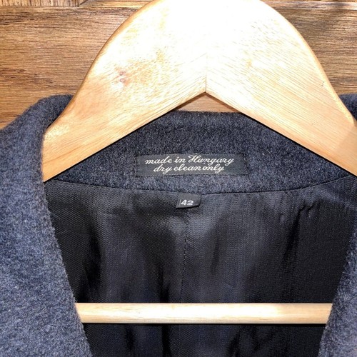 Vintage Trenchcoat Wolle Kaschmir Mischung schwarz grau minimalistisch BradleyJons Gr. 42 - Bild 5 von 9