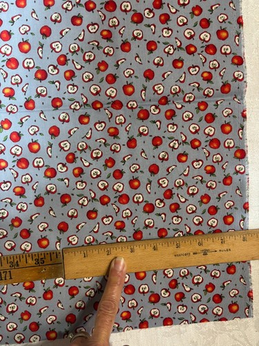 1996 vtg Apple core dinate 2 fabric remnants teacher country basket liner craft - Picture 4 of 9