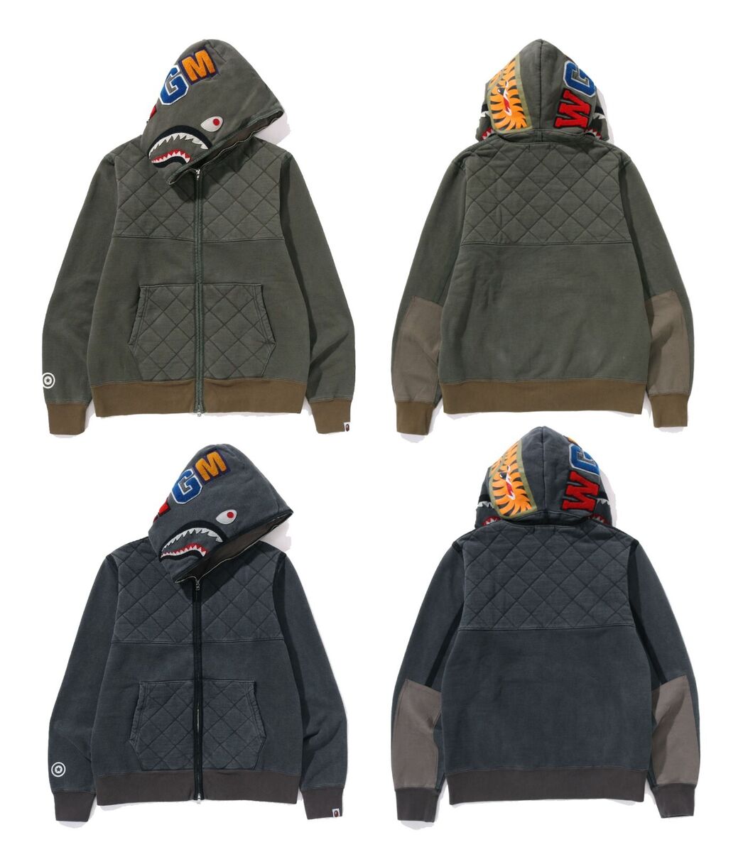 A BATHNIG APE Men's A RISING BAPE MILITARY SHARK FULL ZIP A BATHNIG APE Men's A RISING BAPE MILITARY SHARK FULL ZIP