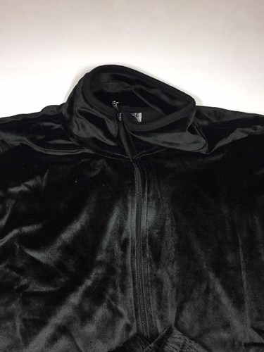 ZooFleece Vintage Negro Para mujeres Terciopelo Liso Set Chaqueta Suéter Pantalones Cómodos S-M - Imagen 2 de 5