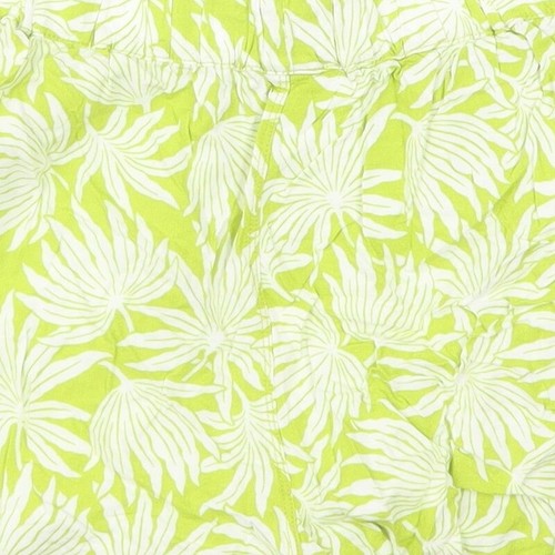Uniqlo Womens Green Floral Viscose Blend Bermuda Shorts Size M Reg Pull On - Picture 10 of 12