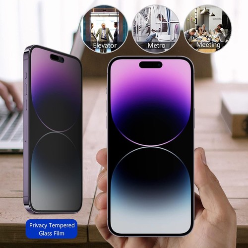 3X For iPhone 16 15 14 13 12 11 Pro Max Privacy Tempered Glass Screen Protector - Picture 12 of 12